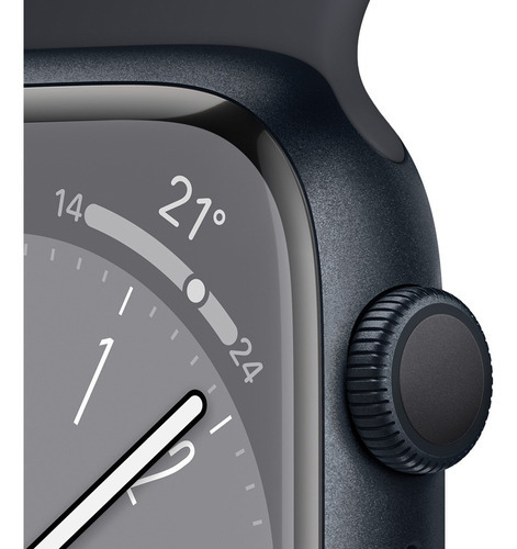 Imagen 3 de 9 de Apple Watch Series 8 GPS - Caja de aluminio medianoche 45 mm - Correa deportiva medianoche - Patrón