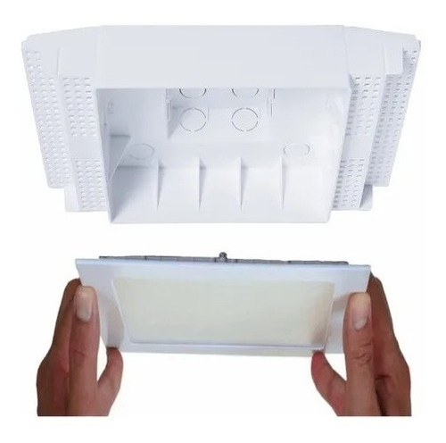 Caixa De Embutir Plafon 24w Quadrado Laje - Plasled Kit 10