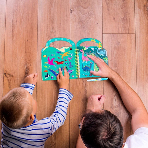 Libro Para Pintar Al Agua Niños Montessori Dinosaurios