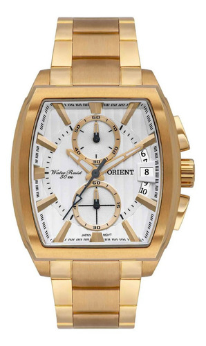 Relógio Masculino Orient Dourado Quadrado Com Data Original