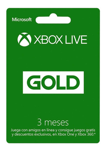 Imagen 1 de 1 de Xbox Live Gold 3 Meses, Entrega Inmediata