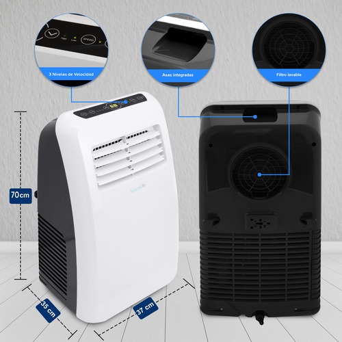Aire Acondicionado Portátil 8000 Btu Serenelife 3 En 1 Slpac Blanco