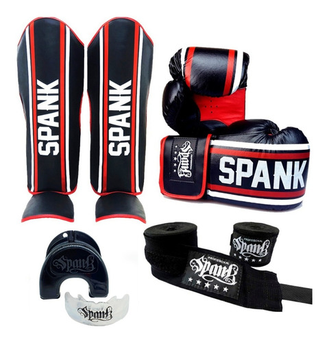 Kit Muaythai Profissional Kickboxing Completo Sparring Spank