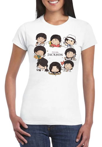 Playera Cuello Redondo Michael Jackson Dibujos