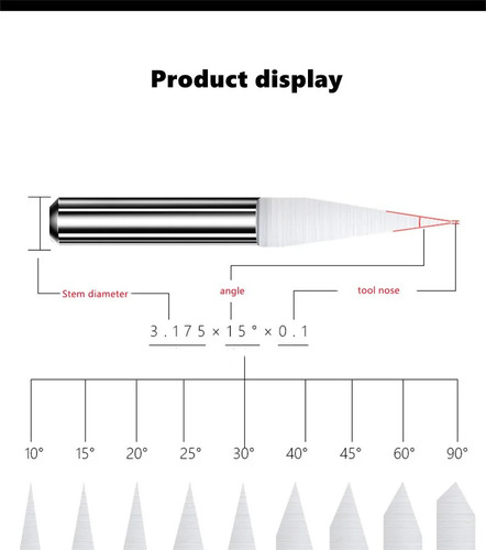 Fresa Cnc Punta Lanza Grabado Pcb  10 Grados 0.1 Diametro