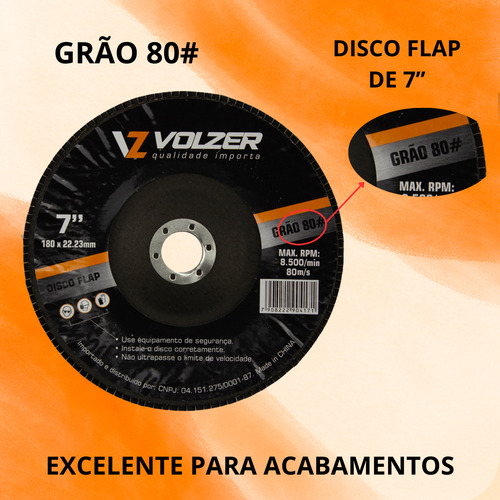 5un Disco Flap 7 Polegadas Grão 80