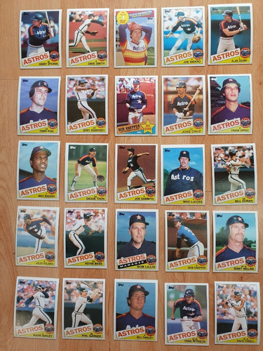 25 Tarjetas Topps De Beisbol Baseball Astros De Houston 1985