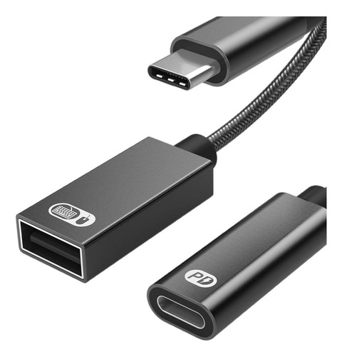 Adaptador Usb C Otg Pd 60w Con Cable De Carga Rápida Tipo C