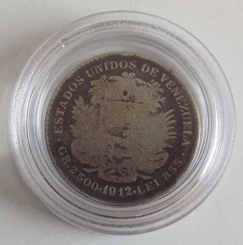 Moneda Venezuela 50 Céntimos 1912 Plata F/vf
