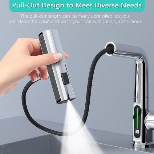 Llave Mezcladora Para Fregadero Grifo Temperatura Led Cocina