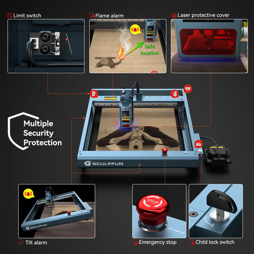 20w Grabador Láser Sculpfun Sf-a9 Y Rodillo Y Software