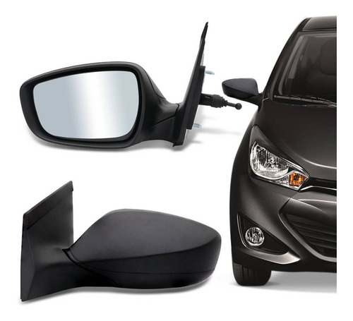 Retrovisor Hyundai Hb20 Hatch 2012 2013 2014 2015 2016 Preto