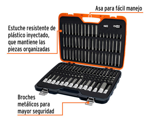 Juego Puntas Dados 150 Pz Torx Allen Bristol Ribe Truper