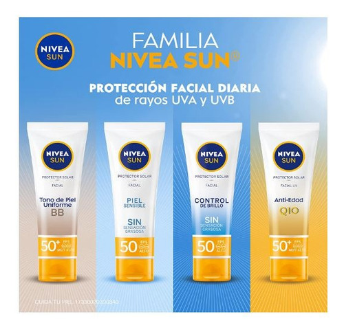 Protector Solar Facial Nivea Sun Anti Edad Q10 Fps50+ 50 Ml