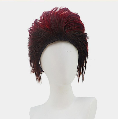Imagen 2 de 5 de Peluca De Disfraz De Anime Para Cosplay De Tanjirou Zenitsu