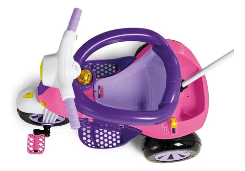 Triciclo eléctrico Motoca Velotri - Bicicleta rosa