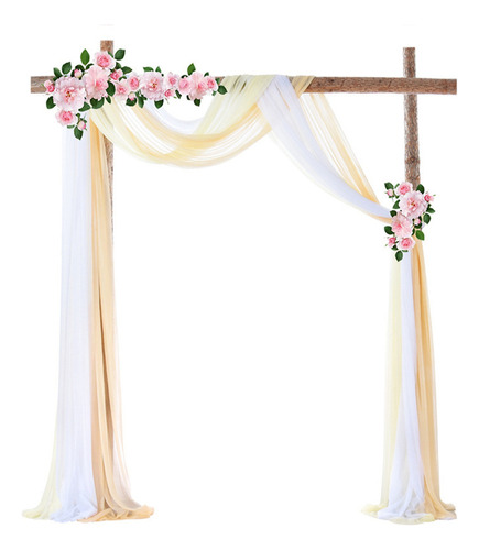 Tela Drapeada De Arco De Boda, Cortinas Transparentes