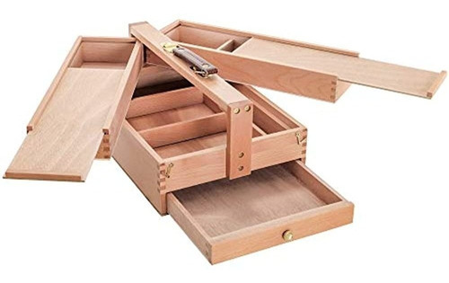 Caja De Organizacion Para Pinceles Y Herramientas De Madera 