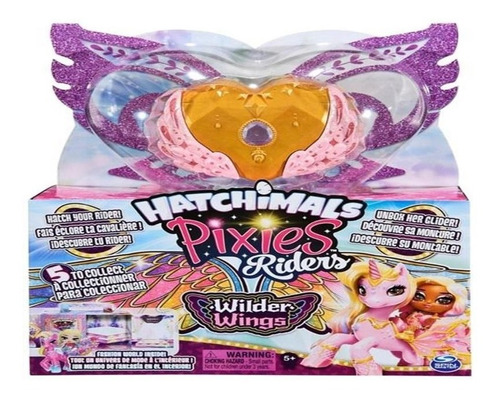 Hatchimals Pixies Wilder Wings Unicornio Gold Alas Rosa