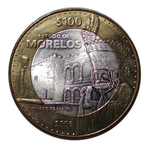 100 Pesos 2006 Morelos Palacio De Cortes Plata 0.925