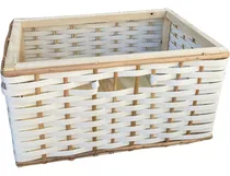 Comprar Cajon Canasto Cesto Organizador Zuncho Mimbre 40x30x20