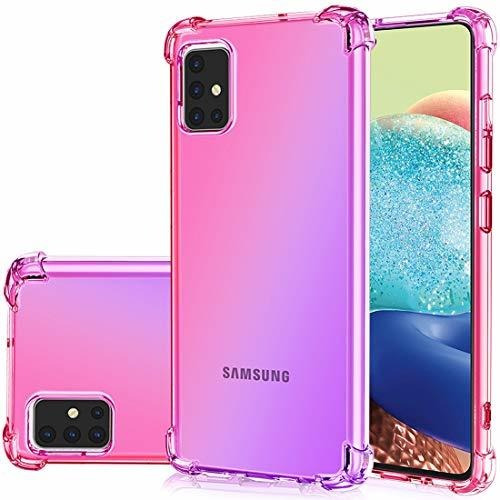 Funda Para Galaxy A71 5g Diseño Degradado Rosa Con Violeta