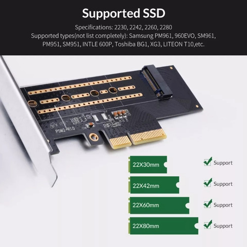 Imagen 10 de 10 de Tarjeta Pci Express 3.0x4 Para Ssd M.2 Nvme Adaptador Ugreen