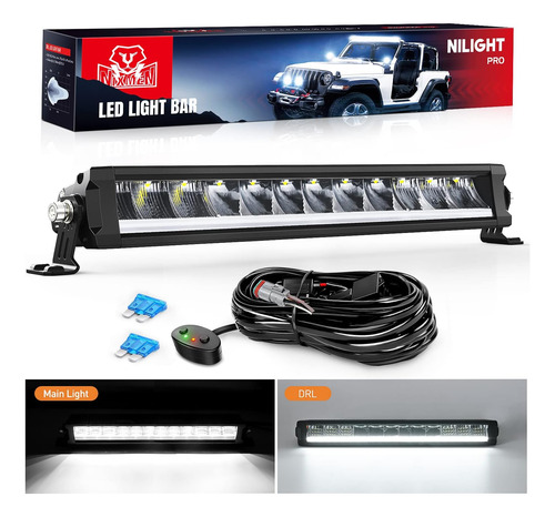 Barra De Luz Led De 15.5 Pulgadas Drl 60w 6650lm Antirreflej