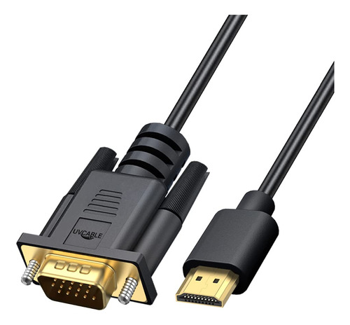 Adaptador De Cable Hdmi A Vga, Chapado En Oro, 6 Pies Macho.