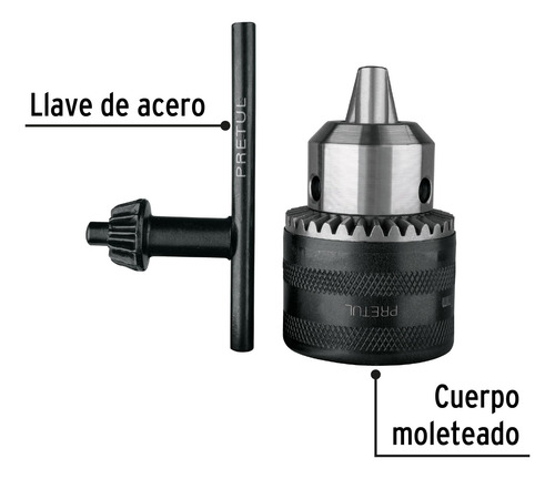 Broquero 1/2 Con Llave Cuerpo Para Taladro Y Rotormatillo