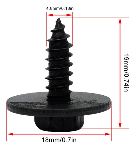 3 X 20 Tornillos De Cabeza Hexagonal Para Guardabarros