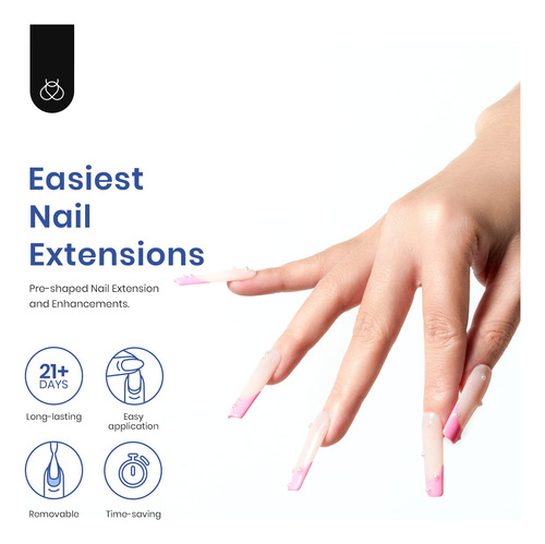 Kit De Extension De Uñas De Gel 240 Puntas Cuadradas Largas Transparentes