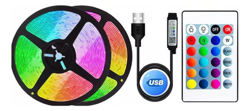 Cinta / Tira De Luz Led Rgb Flexible Decoración 5m Control