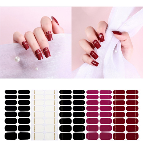 Juego De Pegatinas Para Uñas En Tiras (ze0328) Para Uñas Uv