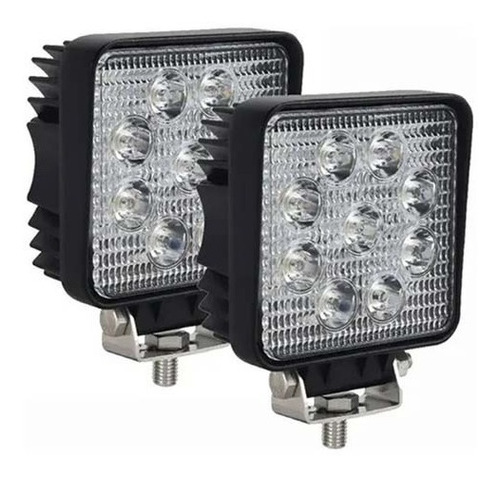 Par Faros Led Cuadrados 27w Auto Moto 4x4 Utv Cuatri