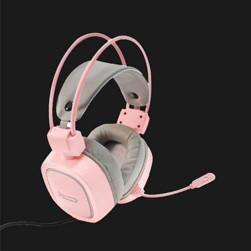 Imagen 2 de 8 de Audífono Gamer Njoytech Rosado Usb V7.1 Retroiluminado Rgb