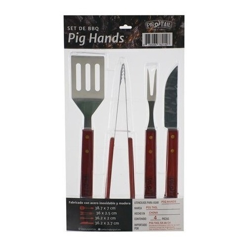 Kit Para Asador Pig Tail 4 Piezas Pig Hands 