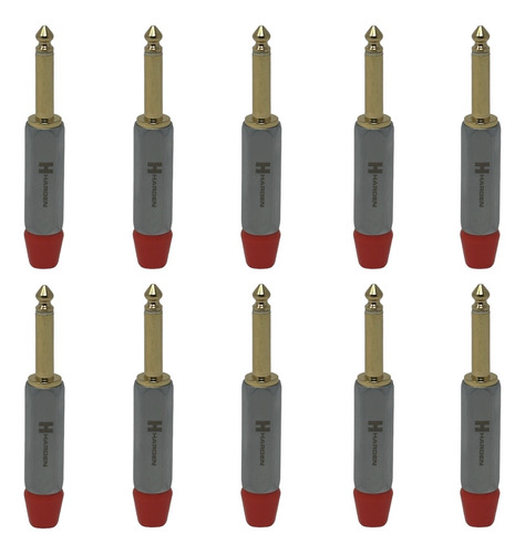 Plug Mono 6.3mm, 1/4 Np2x Harden Baquelita Lote 10p Metalico