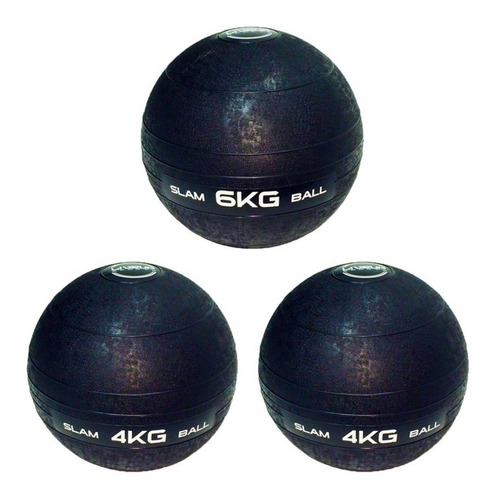 Kit Medicine Ball Slam Ball Bola Peso Crossfit 4kg 4kg E 6kg