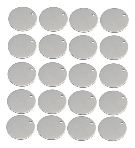 60x Hallazgos De Etiquetas Redondas De Acero Inoxidable