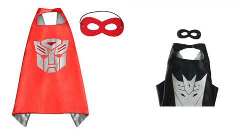 Máscara Con Capa Logo Set De 2 Transformers Autobot Y