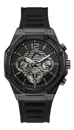 Reloj Original Marca Guess Para Hombre Momentum Color De La Correa Negro Color Del Bisel Negro Color Del Fondo Negro