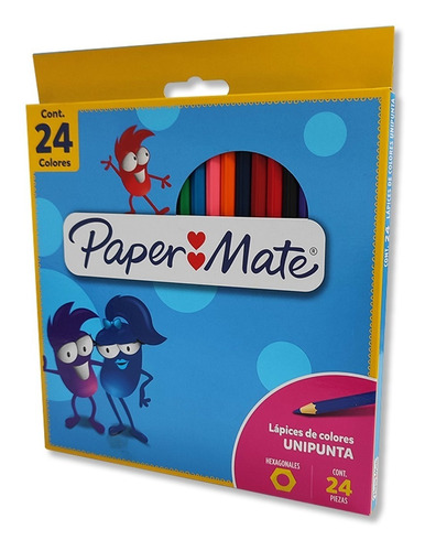 Lapices De Colores De Madera 24 Und Paper Mate