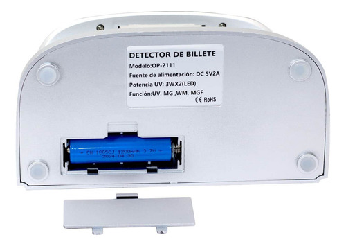 Detector De Billetes Falsos Opalux Con Luz Uv 9w, 220v