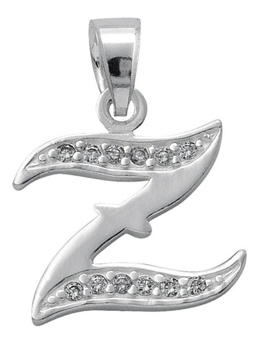 Imagen 23 de 23 de Dije De Iniciales En Plata Con Zirconias 0.925 Mod. 334-356