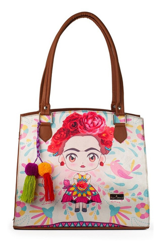 Imagen 6 de 6 de Bolsa Para Dama Curpiel Sublimado Frida Bolso Mujer Moda