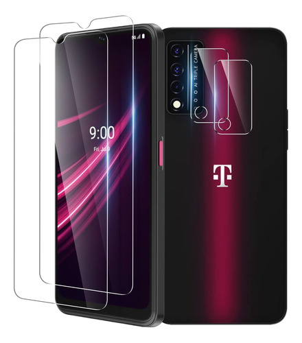 Paquete De 2 + 2 Protectores De Pantalla Para T-mobile Revvl