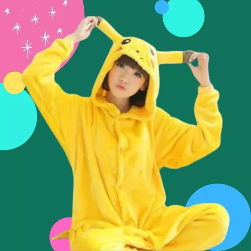 Pikachu Kigurumi Macacão Pijama Roupa Fantasia Cosplay Verão