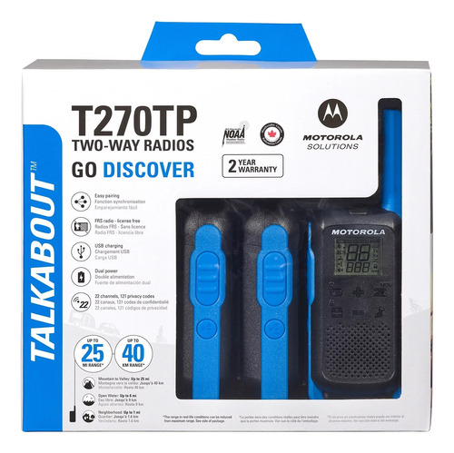 Kit 3 Radios Motorola Talkabout T270tp Recargable 22 Canales