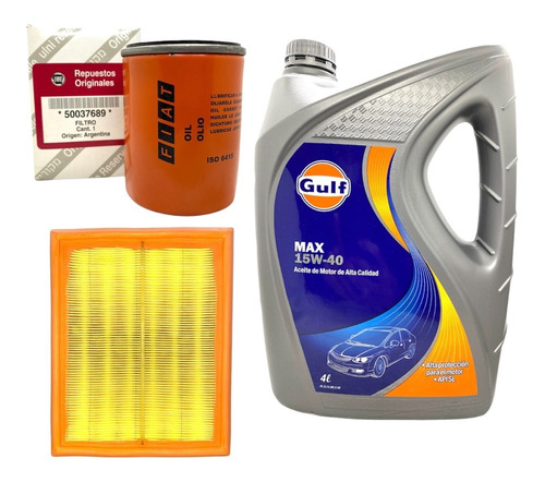 Kit Service 4l Aceite 15w40 + Filtros Fiat Palio Siena Fire